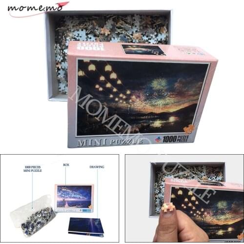 MOMEMO Brilliant Fireworks 1000 Pieces Puzzle for Adults Wooden Cartoon Night Landscape Jigsaw Puzzle Adults Kids Puzzles Games