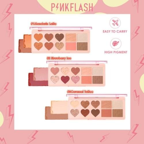 PINKFLASH Blush And Highlight Eyeshadow Three In One Facial Comprehensive Palette Waterproof Long-lasting Easy-to-color TSLM2