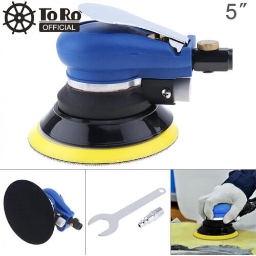 TORO 5/6 Inch Non-vacuum Matte Surface Pneumatic Polishing Machine Random Orbital with Sander Pad for Cars Polishing