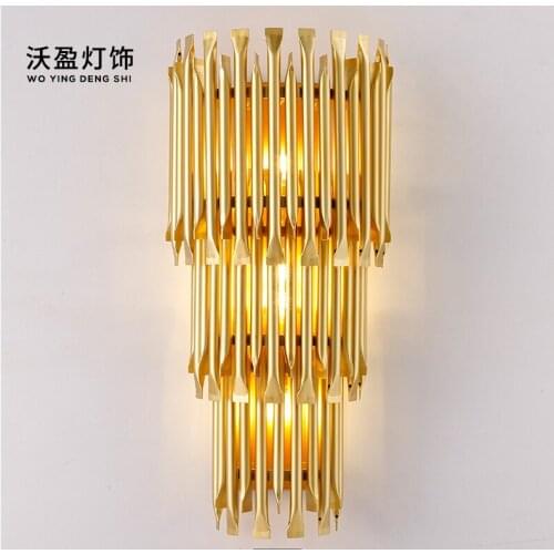 Postmodern creative aluminum tube wall lamp Nordic personality hotel lobby living room aisle staircase decorative lamps