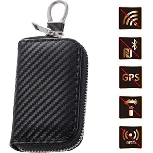 1Pc PU Leather Premium Faraday Box Protect Your Key Fob RFID Signal Blocking Bag Anti-Theft Pouch Anti-Hacking Case Blocker