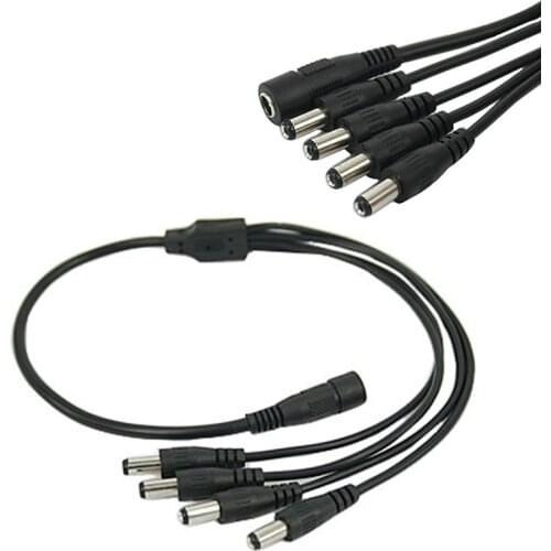 1PCS 1 Female to 4 Male way Splitter Plug Cable 5.5mm*2.1mm 12V DC Power Supply for CCTV Camera Accessories Drop ship