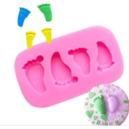 3D Baby Feet Silicone Mold Chocolate Fondant Cake Decorating Baking Tool Bakeware Pudding Baking Paste Mold
