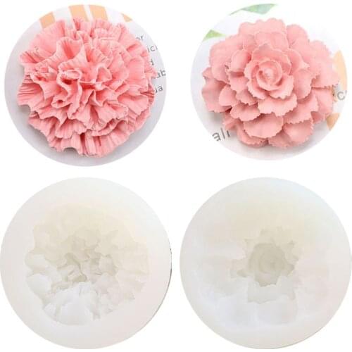 3D Carnation Flower Silicone Fondant Mold Handmade Soap Cake Candle Resin Molds