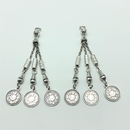 2pcs charm Turkish disc star moon rosary pendant for jewelry making DIY handmade bracelet accessories