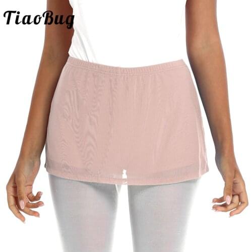 Women Girls Ballet Skirt Ballerina Side Split Practice Training Leotard Short Skirts Tutu Dress Gymnastics Dance Wear Bottoms