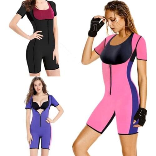 Women Slimming Sheath Bodysuit Neoprene Butt Lifter Flat Stomach Sauna Suit Curve Shaper Waist Trainer Strap Leg Shapewear