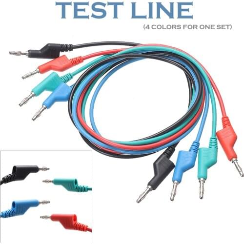 1M Double Ended Banana to Banana Plug Silicone Wire Multimeter Test Leads Cable Connector for Multimeter Measure Tool 4 Colors