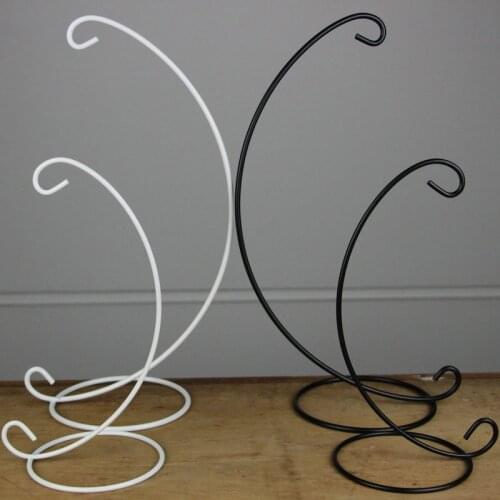 150pcs Black White Micro Landscape Ecology Bottle Holder Iron Hooks Vase Glass Ball Hanging Bracket Stand 32cm 23cm