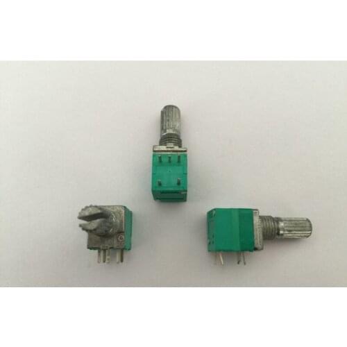 100PCS switch audio amplifier sealed potentiometer B10K B50K B100K 15MM 5Pin with nuts potentiometer linear