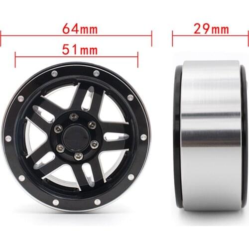 2Pcs CNC Metal Rims 2.2'' Wheel Hub For 1/10 Rc Crawler Car Axial Scx10 ii AX90046 Wraith 90048 Traxxas Trx4 Upgrade Parts