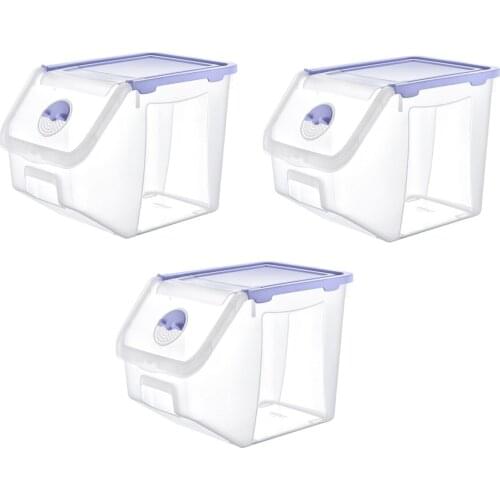 3 pcs Potato Onion Food Supplies Pantry Storage Container 14 Liter Transparent storage box container potato onion organization buckets