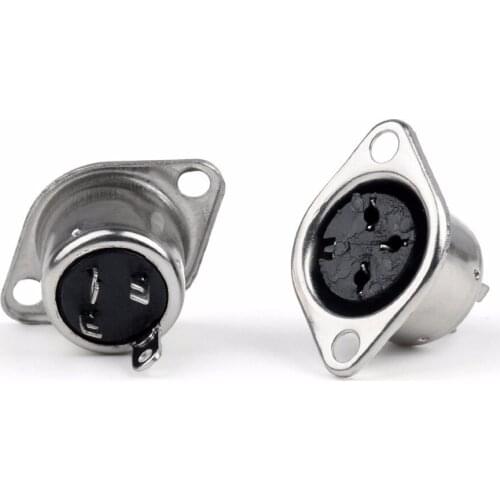 50pcs DIN Female Jack Cable Connector adapter 3 Pin plug panel mount solder type