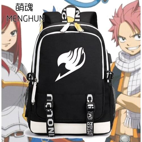 Fairy tail concept big school backpack casual fashion backpack school bag anime fans backpack fairy tail logo printing backpack