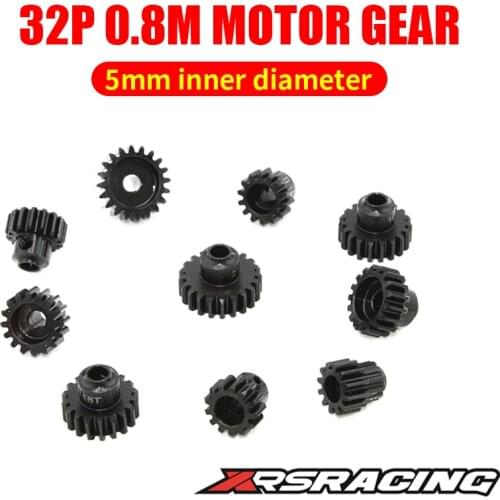 XRSRACING 32P M0.8 5mm 13T 14T 15T 16T 17T 18T 19T 20T Black steel metal Pinion Motor Gear For 1/10 Rc Model Car Motor