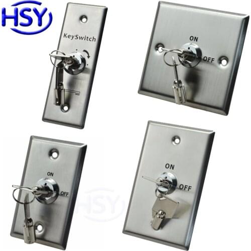 HSY Stainless Steel Key Switch Emergency Push Exit Button Door Release Access Controller Gate Open Lock