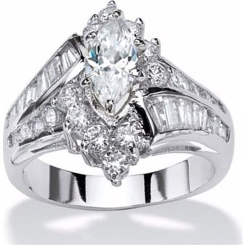 Milangirl Couple Rings For Women Creative Hollow Set Ring Cubic Zirconia Round Stone Wedding Bridal Jewelry