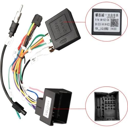 Android Media Player Navi Radio CANBUS BOX 16 pin Wire harness For Volkswagen Golf 5/6/Polo/Passat/Tiguan/Touran