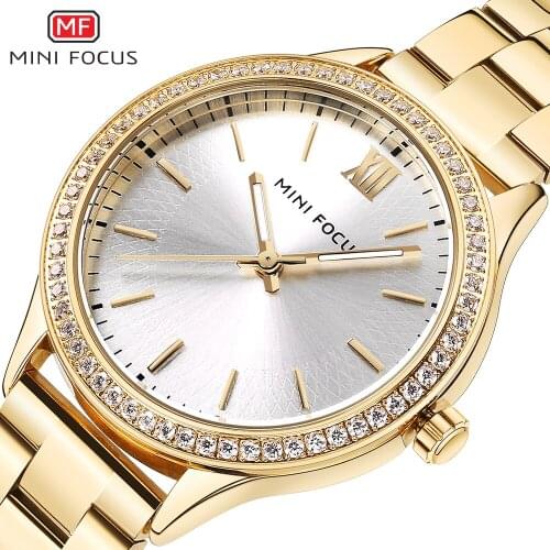 MINI FOCUS Fashion Women Watches Top Luxury Brand Waterproof Watch Elegant Gold Ladies Dress Quartz Watch Relogio Feminino