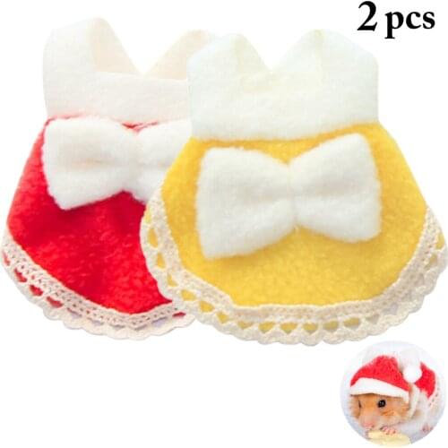 2Pcs Fashion Cute Small Animal Clothes Cotton Skin Friendly Hamster Dress Hamster Squirrel Guinea Pig Clothes Pet Accessories