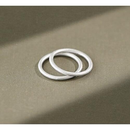1.8mm Matte Metal 925 Sterling Silver Rings For Women Accessories, Fashion Statement Ring Woman Gold Color Engagement Jewelry