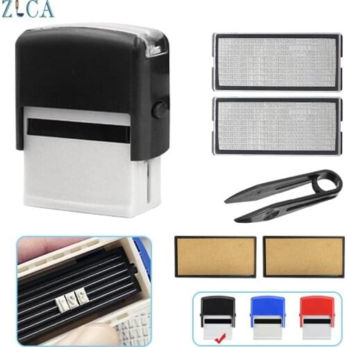 Large Rubber Stamp Kit DIY Personalized Customized Business Addres Name Number Letter Stamps Set Self Inking Stamp+ Tweezers Kit