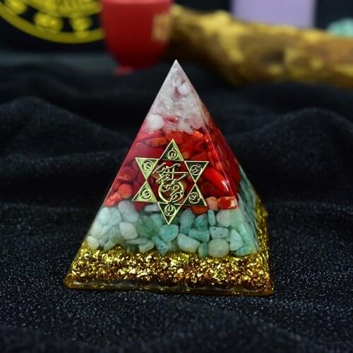 Orgon Energy Crystal Natural Stone Pyramid Healing Jewelry Ornaments Crystal Resin Craft Decoration Yoga Healing Crystal Gifts