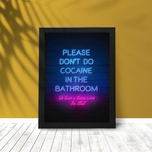 Neon Wall Art Poster Canvas Painting Please Don't Do In The Bathroom Minimalism Picture For Living Room Home Decoration