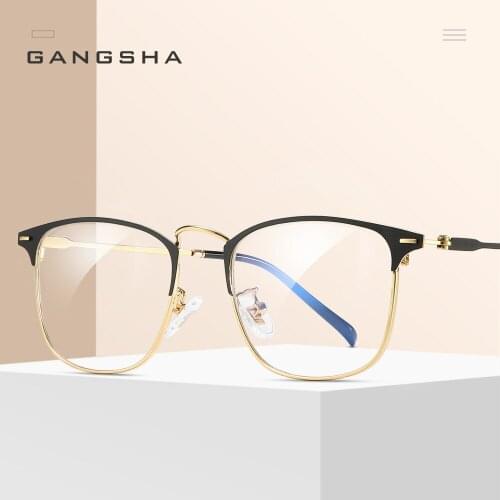 GANGSHA Fashion Trending Anti Blue Ray Goggle Glasses Frame Ladies Eyewear Prescription Optical Eyeglasses For Men Women 9810