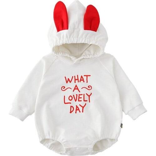 Newborn Wear Kids Girls Romper Childrens Clothing 2020 Spring Euro American Cartoon Hooded Baby Clothes