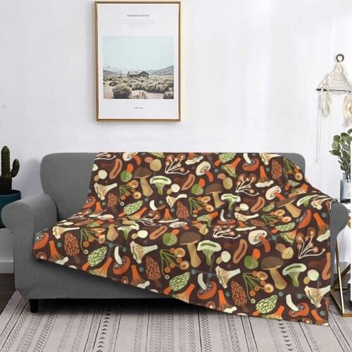 Mushrooms Throw Blanket Quilt And Duvet Cover Plaid Picnic Retro Blankets For Beds Blankets And Nappies Baby Comforter