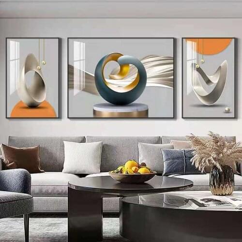 Modern Light Luxury Living Room Decoration Painting Simple Dining Room Atmosphere High-End Crystal Porcelain Mural