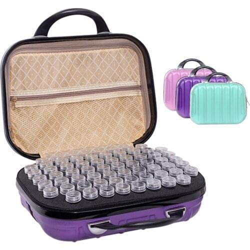 112/132-Grid Essential Oil Storage Box Diamond Painting Surface Bottles Carrying Case Travel Home Portable Handbag Organizer ABS
