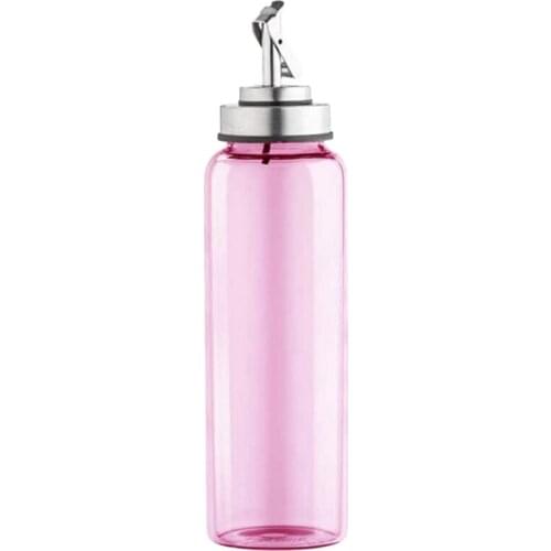 High Borosilicate Heat-Resistant, Oil-Leakage, Light-Proof Household Kitchen Oiler Kitchen Dispenser Bottle 500Ml Pink