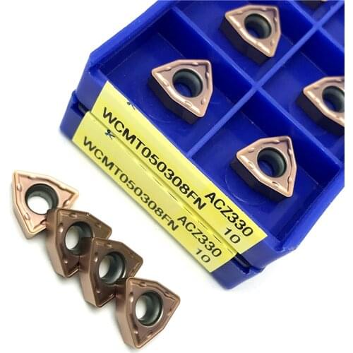 U Drill WCMT050308 AZC330 Carbide insert CNC Lathe Cutter for WC Type U Drill Bit Hard Alloy WCMT 050308 turning insert