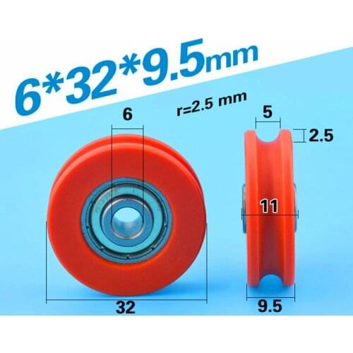 U groove ball bearing 626ZZ 626 U626 window and door bearing 6*32*9.5mm funature bearing pulley coated