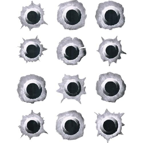 Waterproof DIY Car Side Stickers 3D Bullet Hole Funny Decal Auto Motorcycle Decoration Sticker Vinyl for KIA Aodi,23cm*29cm