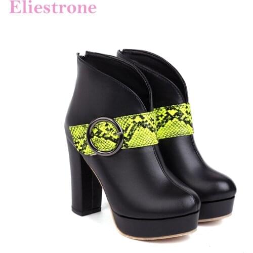 2021 Brand New Sexy Green Tan Women Ankle Platform Boots High Heel Lady Motorcycle Shoes Plus Small Big Size 12 30 43 45 48