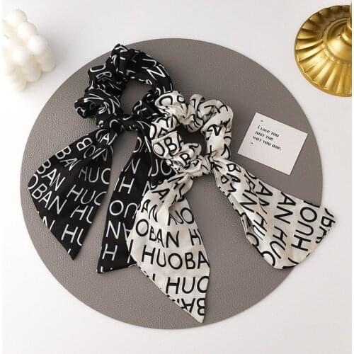 VSnow Unique Design Black White Color Letter Hairband for Women Temperament Bow-knot Party Girls Gifts Hair Accessories