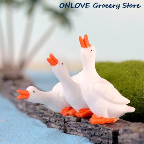 1PCS Cute Goose Mini Miniature Fairy Garden Ornament Decor Pot Craft Accessories