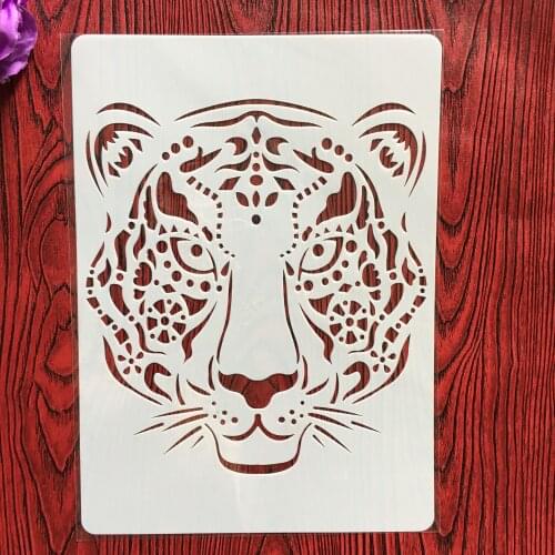 A4 29 * 21cm creative animal tiger DIY stencil wall painting scrapbook coloring photo album decorative paper card template