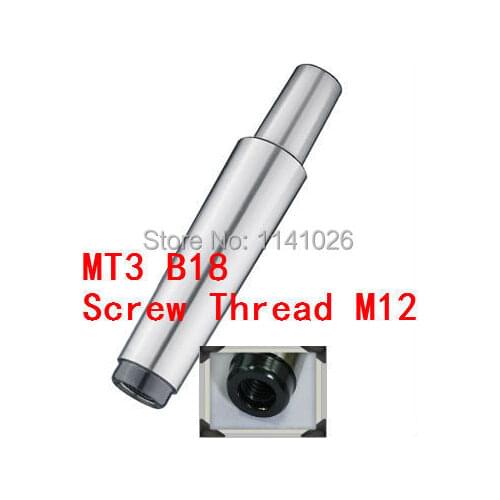 Free Shipping 1PCS Drill Sleeve MT3 to B18 Morse Taper Shank Drill Chuck Arbor Lathe Machine Capacity 3-16mm End Thread 12mm