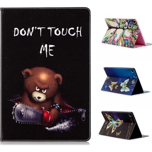 Cartoon Animals Pattern PU and PC Case For New Huawei Mediapad M5 SHT-AL09 SHT-W09 8.4" inch Tablet Case Smart Cover