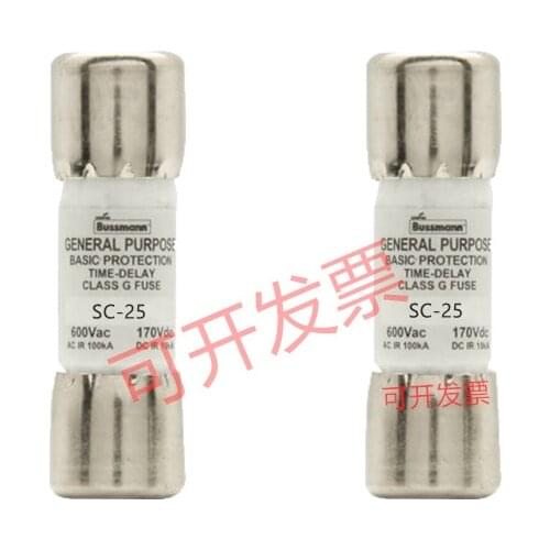 COOPER BUSSMANN SC1/2/3/4/5/6/7/8/10/12/15/20/25/30/35/40/45/50/60 CLASS G 600Vac/480Vac FAST-ACTING 100KA