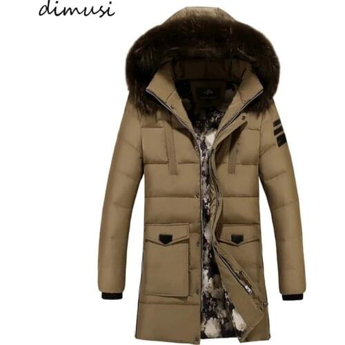 DIMUSI Winter Men Jackets Male Fashion Thick Warm Cotton Long Parkas Male Causal Faxu Fur Collar Windbreaker Hooded 6XL,TA236