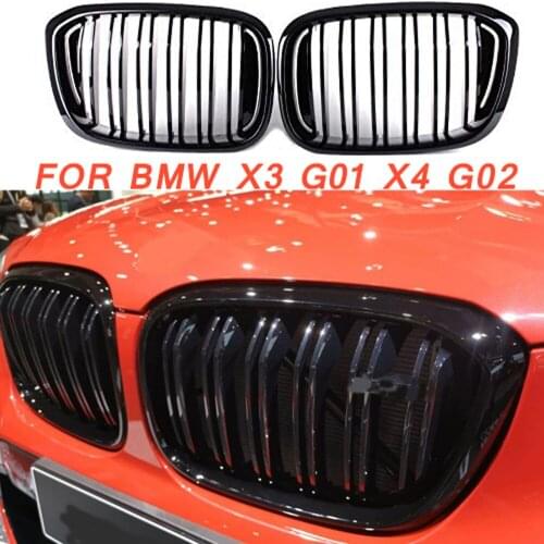 Gloss black Front Kidney Grille Slat Style Grill for For BMW X3 G01 X4 G02 for BMW x3 25i 28i for BMW X4 25I 30I