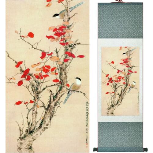 Birds on the tree Painting home office decoration painting home picture Chinese ink painting No.033006