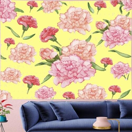 Nordic Style Classical yellow macrame Tapestry Kids room flower Wall Hanging Vintage goblen Tapestry Yoga Mat home decor