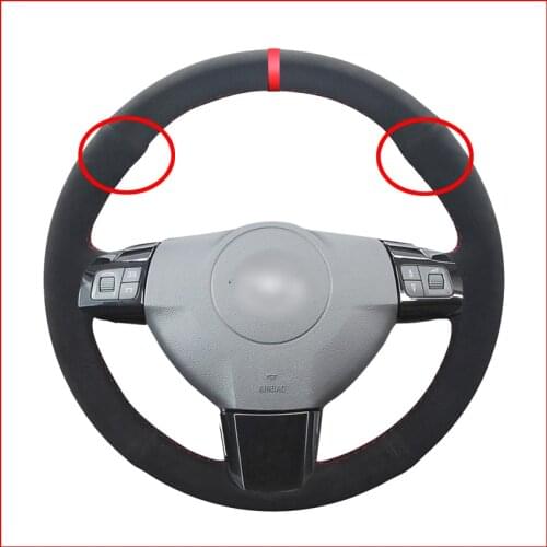 MEWANT Black Suede Leather Steering Wheel Cover for Opel Astra (H) 2004-2009 Zaflra (B) 2005-2014 Signum 2005