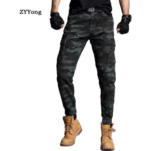New 2020 Camouflage Mens Cargo Pants Casual Camo Multi Pockets Military Tactical Pants Hip Hop Joggers Streetwear Plus Size